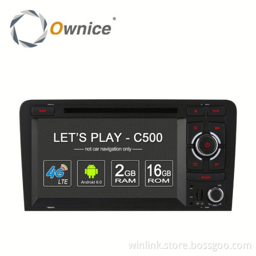 Ownice C500 quad core android 6.0 Car GPS Navigation for Audi A3 S3 support 4G support DAB+